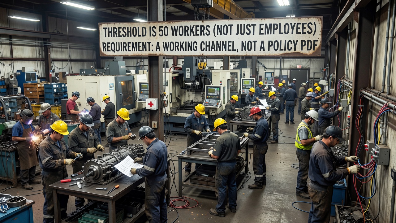 Whistleblowing policy at 50 employees threshold